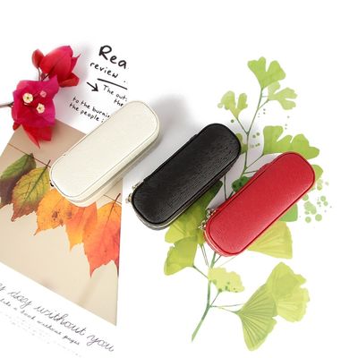 두 배 지퍼 마감을 가진 소형 PU 가죽 여행 립스틱 상자 10*4*3.5cm