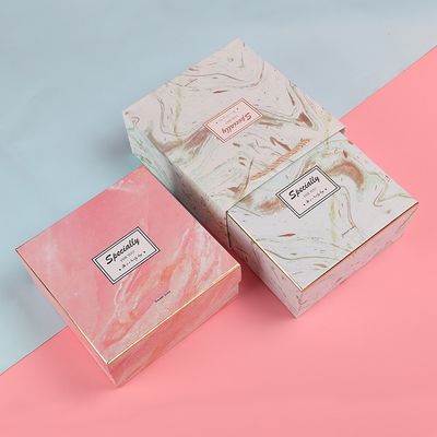 종이 봉지 handmade 엄밀한 상자를 가진 주문 로고 대리석 인쇄 생일 선물 상자