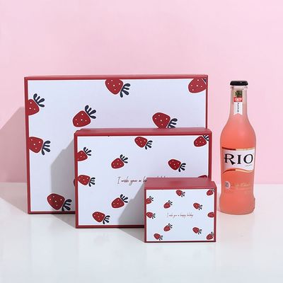 발렌타인데이 동안 패키징하는 딸기 패턴 립스틱 호화 선물 상자