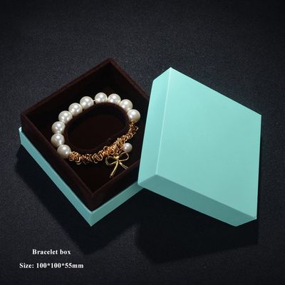 Tiffany 파란 우단 안대기를 가진 주문 포장 보석함 어깨 유형
