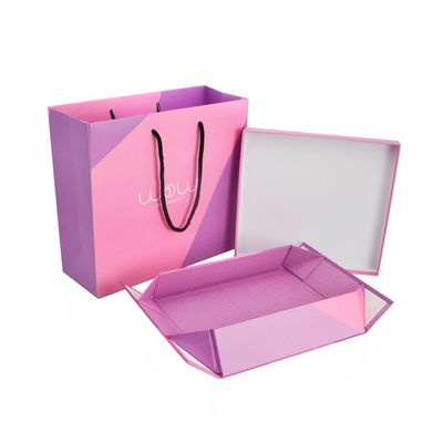 주문품 로고 CMYK 색깔 엄밀한 서류상 선물 상자, 어울리는 종이 봉지를 가진 의복 포장 상자