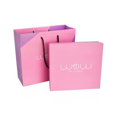주문품 로고 CMYK 색깔 엄밀한 서류상 선물 상자, 어울리는 종이 봉지를 가진 의복 포장 상자