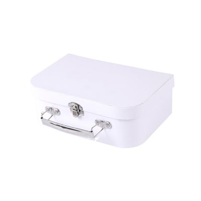 금속 손잡이와 걸쇠를 가진 Customizable 단단한 백색 엄밀한 서류상 선물 상자