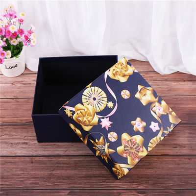 라피아 종이를 가진 감색 주문 화장용 포장 상자 20*20*10cm