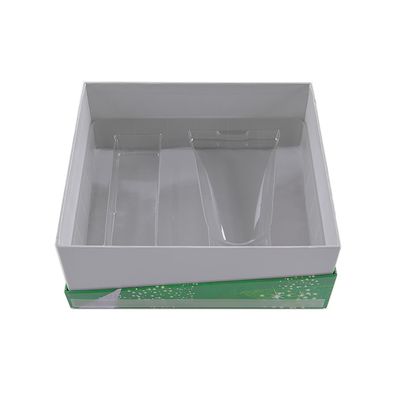 빗변 입술을 가진 ISO9001 녹색 화장용 선물 상자 공간 창