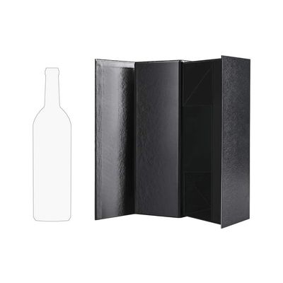 접을 수 있는 돋을새김된 포도주 선물 상자 포장, 술병 선물 상자 마분지 광택 있는 검정