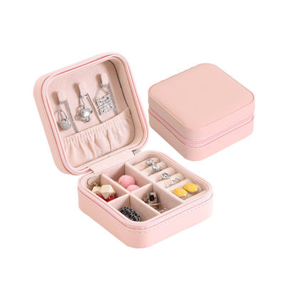정연한 수제 10*10*5cm 휴대용 여행 보석함 미니멀리스트
