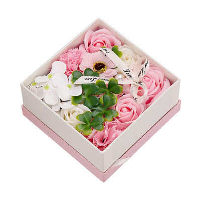 교사를 위한 인공적인 장미 비누 꽃 꽃다발 상자 14.5cm*14.5cm*7.5cm