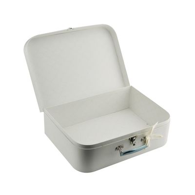 돌기물이 없는 로고 리본과 금속 죔쇠 마감 판지 여행 가방